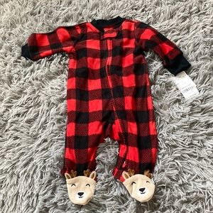 Carters buffalo check deer pajamas